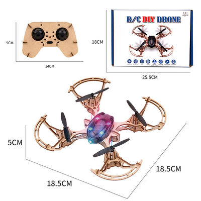 2.4g Remote Control Quadcopter Set Bemay Toy Wooden Assemble Educational Rc Drone Kit
