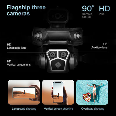 Effortless Flying M1s Drone With 4k Hd 3 Lens Camera Wifi Fpv Brushless 360 Degree Rolling Obstacle Avoidance Quadcopter