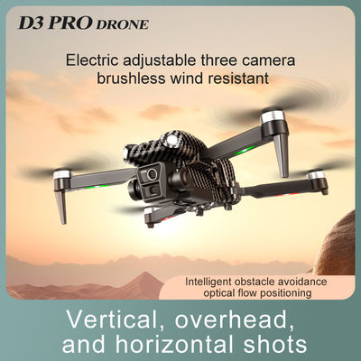 Beginner Operator Skill Level Portable RC Drone with Obstacle Avoidance and Triple Camera D3 Pro 4k Brushless Motor