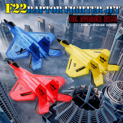 FX622 RC Plane Remote Control Aircraft F22 Model Toy Small Foam Glider With Lights Fighter for Upgrade 2.4GHz Frequency