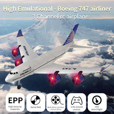 Electric RC Airplane A380 747 Mode Easy to Fly Stunt Roll 2.4GHz Remote Control Glider for and Batteries Included