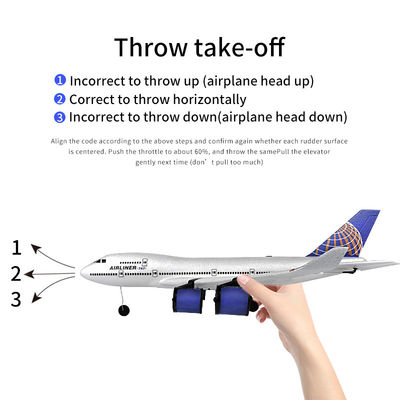 Electric RC Airplane A380 747 Mode Easy to Fly Stunt Roll 2.4GHz Remote Control Glider for and Batteries Included