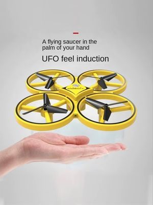 YELLOW D10H Popular Design Customizable Design Toy Plane Gesture Control Drone With Led Lights For Children Remote Distance 80m