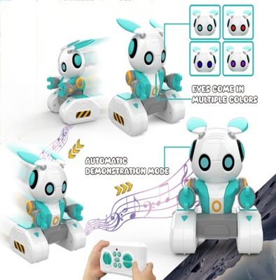 Educational Robots HUGTEC S024 Toy Robot Remote Control Gesture STEM 3 Plastic Music Light Function Automatic for Unisex