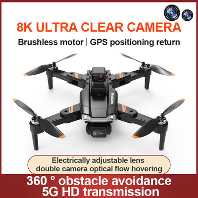HD Camera and HD Aerial Photography Quadcopter Remote Control S1 Brushless Laser Obstacle Avoidance Drone Black Orange