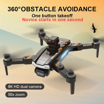 HD Camera and HD Aerial Photography Quadcopter Remote Control S1 Brushless Laser Obstacle Avoidance Drone Black Orange