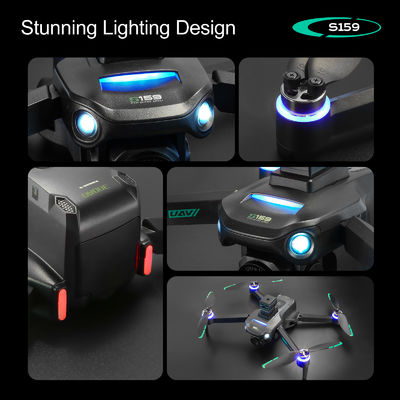 Plastic S159 5g Wifi Fpv Gps Quadcopter Drone 4khd Dual Cameras 25 Minute Endurance Obstacle Avoidance Led Large Screen Remote Rc Drone