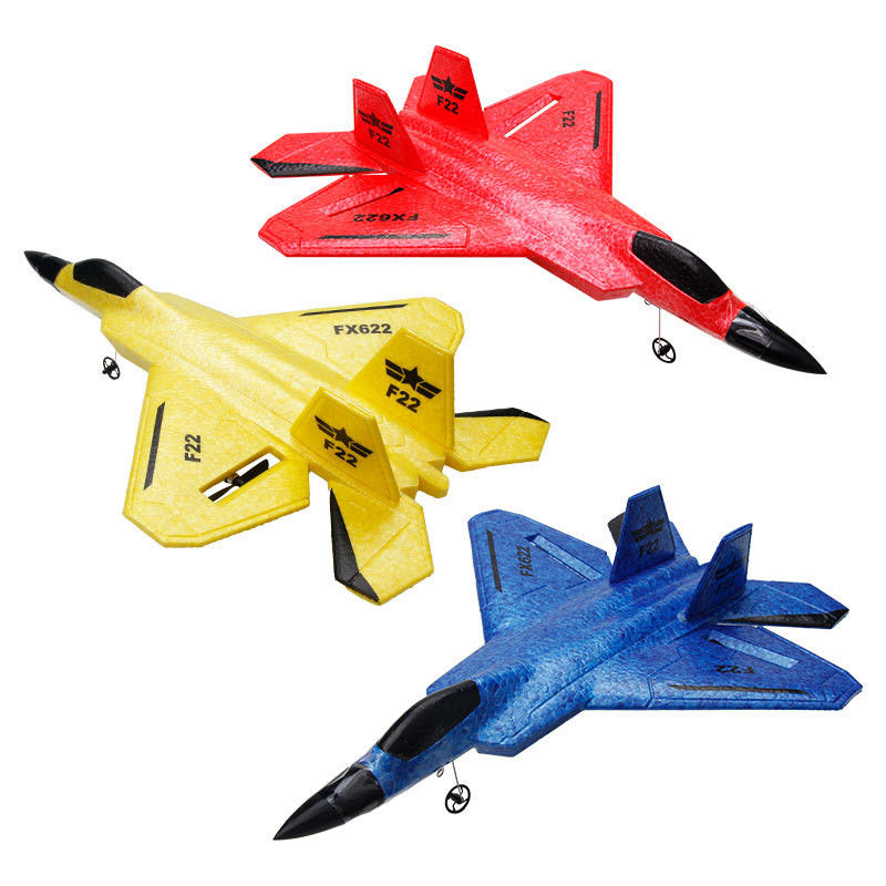 FX622 RC Plane Remote Control Aircraft F22 Model Toy Small Foam Glider With Lights Fighter for Upgrade 2.4GHz Frequency