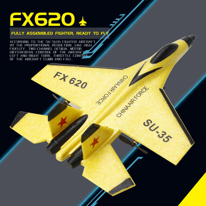FX620 2.4GHz 2-Channel Foam RC Plane Model Glider RC Jet Airplane with Charging Time of 60 Mins and 3.7V 150mAh Battery