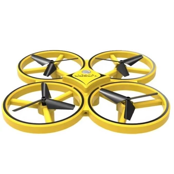YELLOW D10H Popular Design Customizable Design Toy Plane Gesture Control Drone With Led Lights For Children Remote Distance 80m