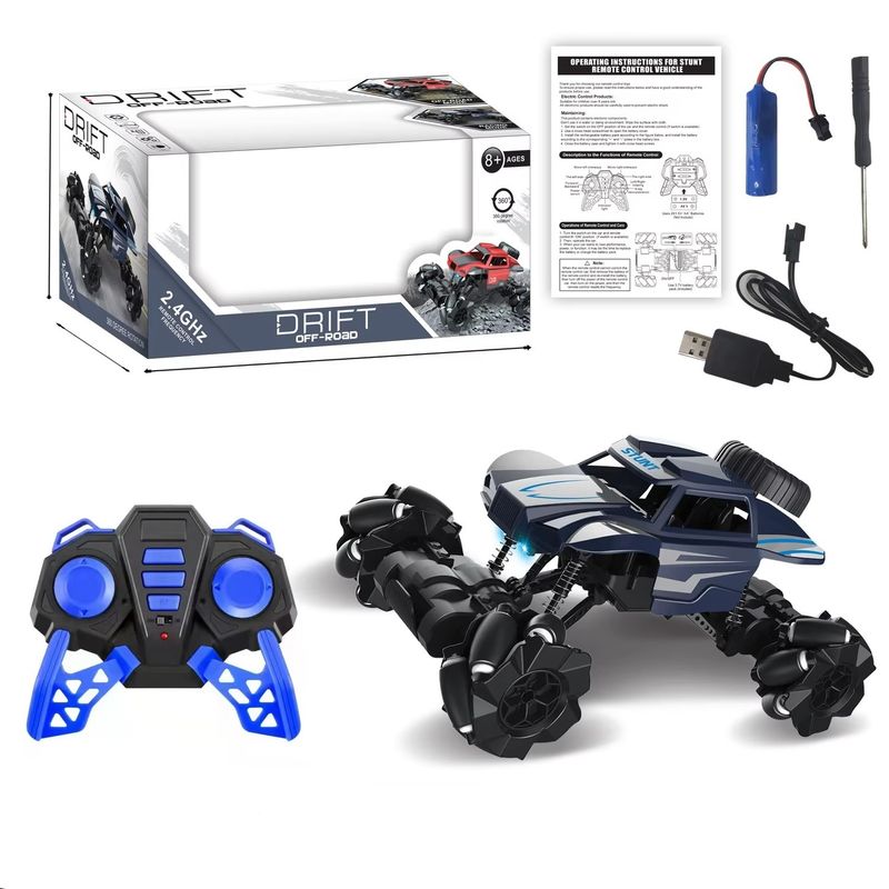 Original Box Package Includes 360 Rotation Radio Control Stunt Rc Drift Racing Car With Light and Light M3 9 Channels
